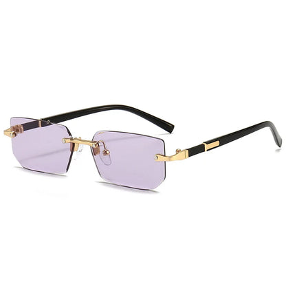 Small Rectangle Rimless Shades – Trendy Summer Unisex Sunglasses