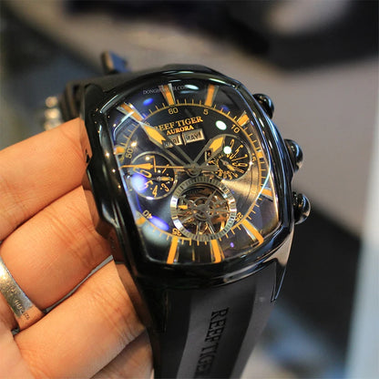 Luxury Barrel Design Automatic Watch – Stainless Steel Mechanical Edition