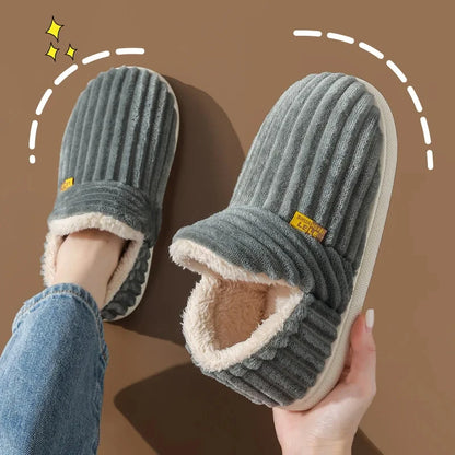Soft Plush Winter Slippers – Warm Fuzzy Indoor Comfort Shoes