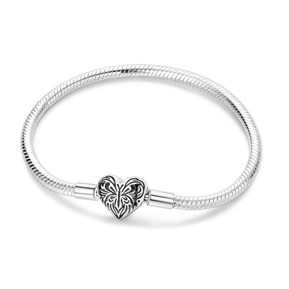 Elegant Heart Charm Bracelet – 925 Silver DIY Beads Jewelry