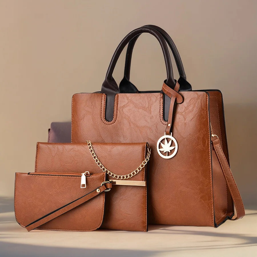 All-in-One Women Bag Set – Stylish 3PCS Tote & Shoulder Bag Collection