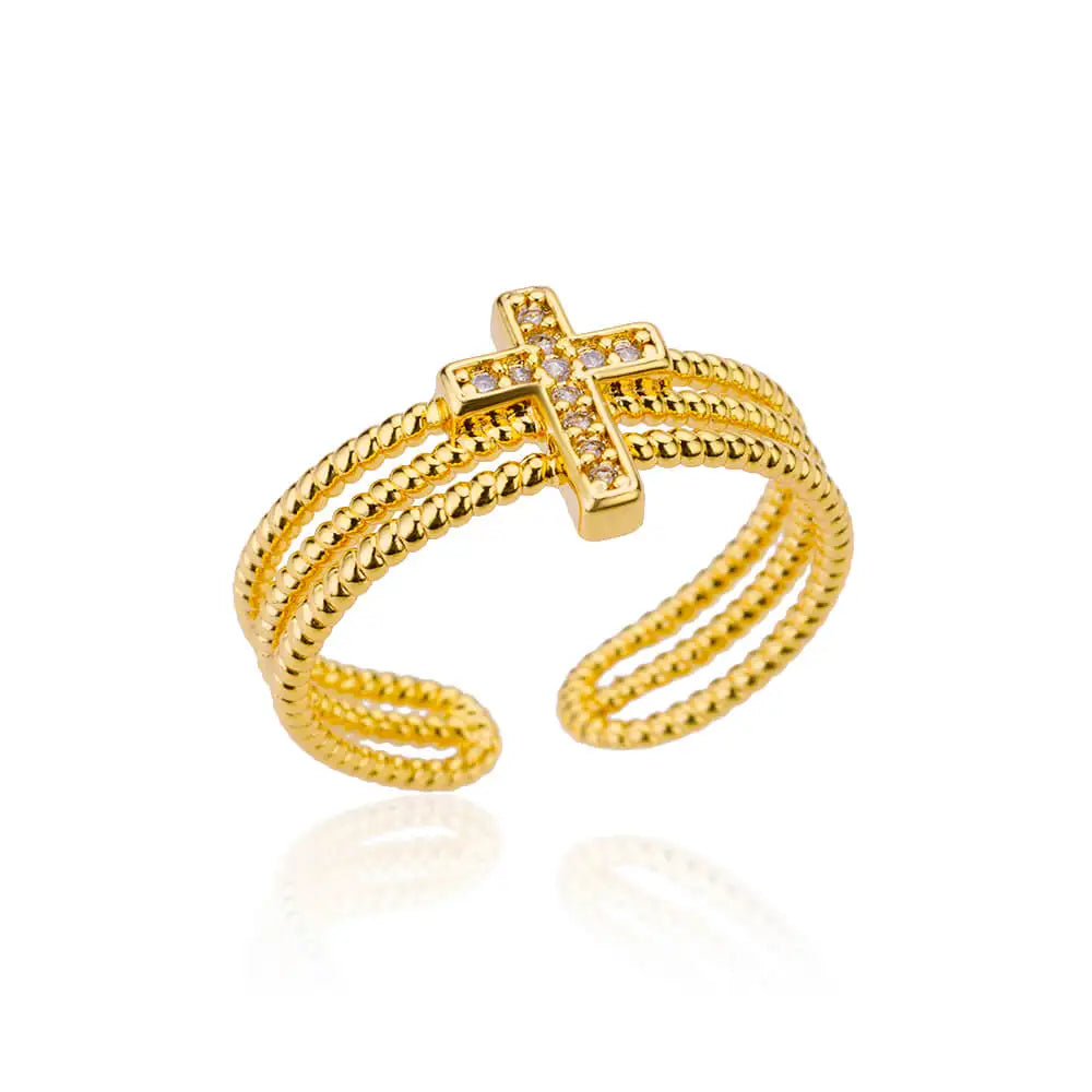 Classic Wedding Couple Rings – Gold Tone Stainless Steel Band Set