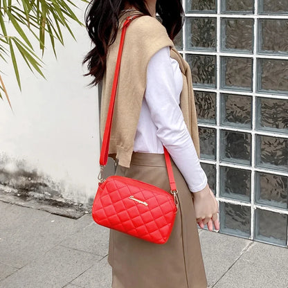 Elegant Plaid Stitch Shoulder Bag – Small Tassel Crossbody for Women