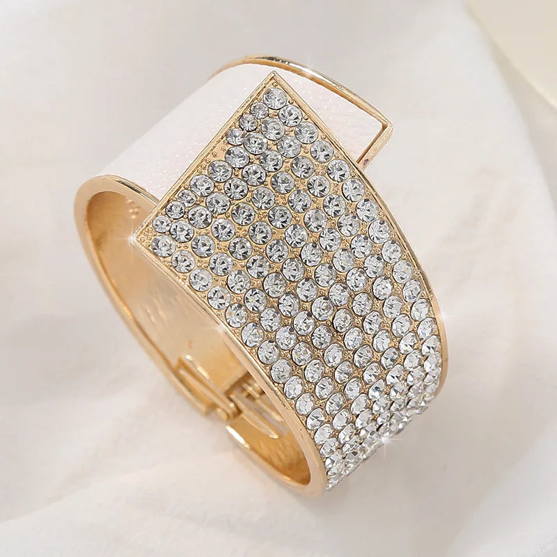 Luxury Diamond-Inspired Elastic Bracelet – Women Rose Gold Zircon Fashion Bangle