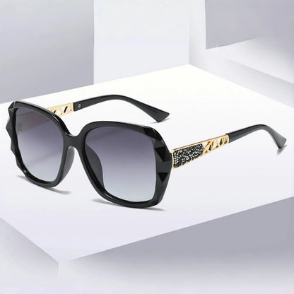 Elegant UV Protection Sunglasses with Sparkling Diamond-Inspired Finish