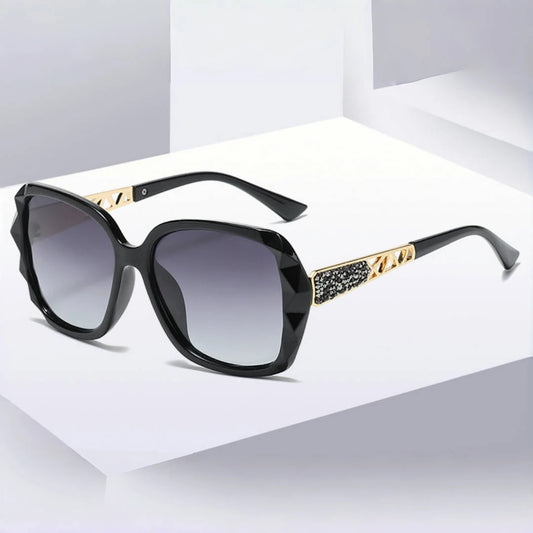 Elegant UV Protection Sunglasses with Sparkling Diamond-Inspired Finish