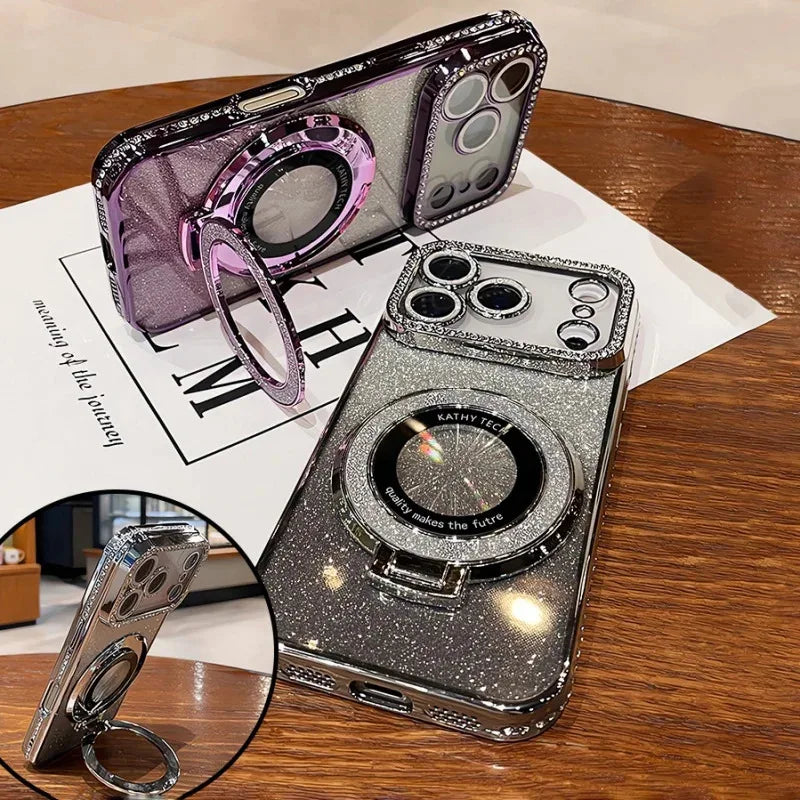 MAGNETIC CLEAR DIAMOND SHINE PHONE PROTECTION CASE