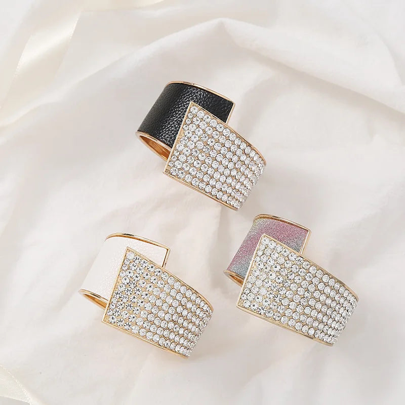 Luxury Diamond-Inspired Elastic Bracelet – Women Rose Gold Zircon Fashion Bangle