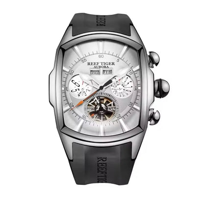 Luxury Barrel Design Automatic Watch – Stainless Steel Mechanical Edition