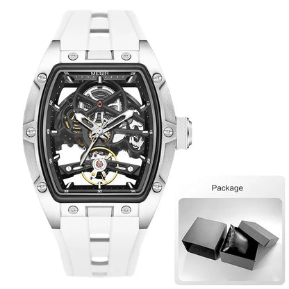 Automatic Sport Mechanical Watch – Tonneau Dial Silicone Strap