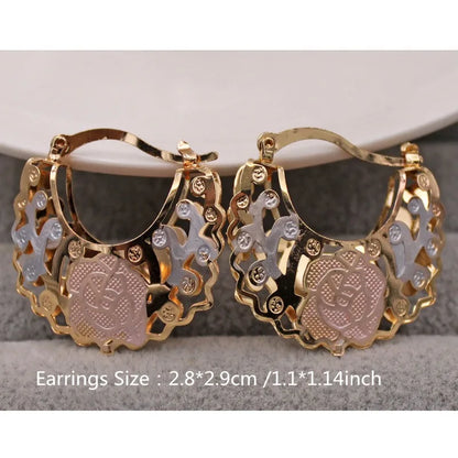 Classic Women’s Hoop Earrings – 14K Gold-Plated Jewelry for Weddings & Parties