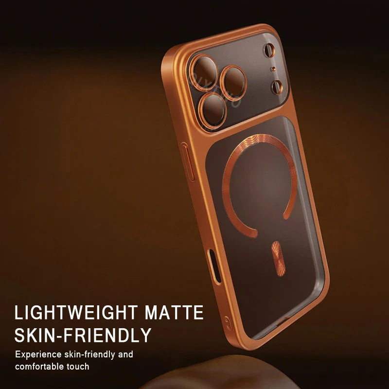 Crystal Shield Magnetic Wireless Charging Phone Case – Matte Transparent Protection Series