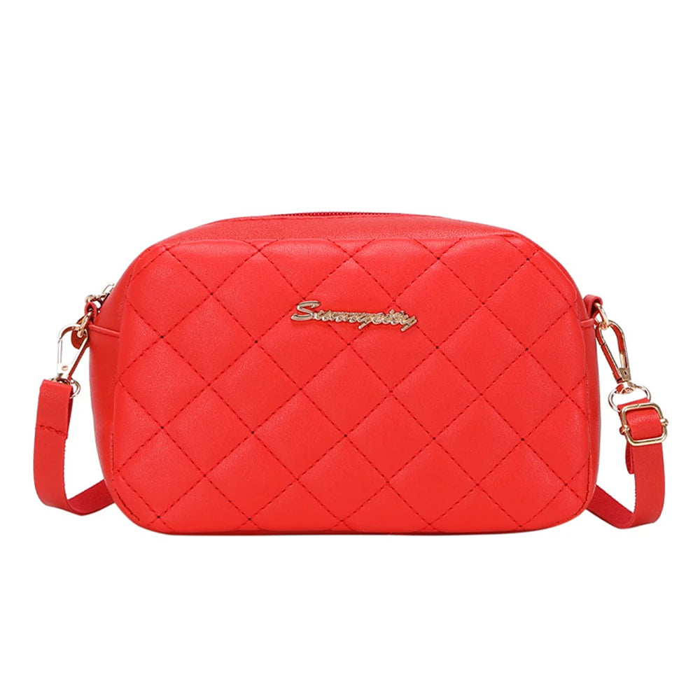 Elegant Plaid Stitch Shoulder Bag – Small Tassel Crossbody for Women
