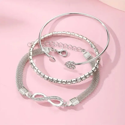 Vintage Geometric Jewelry Set with Elegant Matching Earrings & Bracelet Design