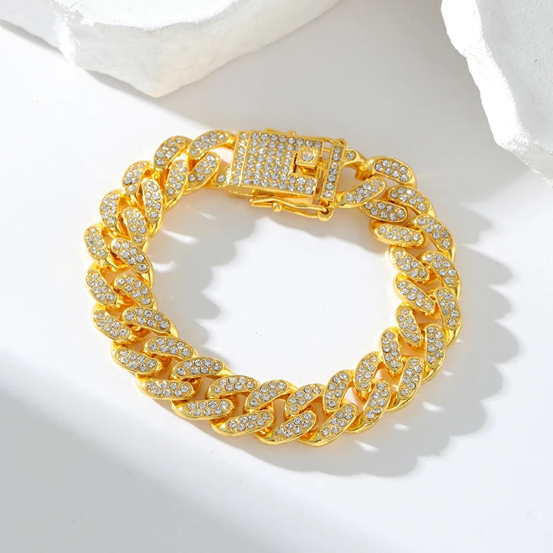 Minimalist Gold Cuban Bracelet with Waterproof Stainless Steel Design