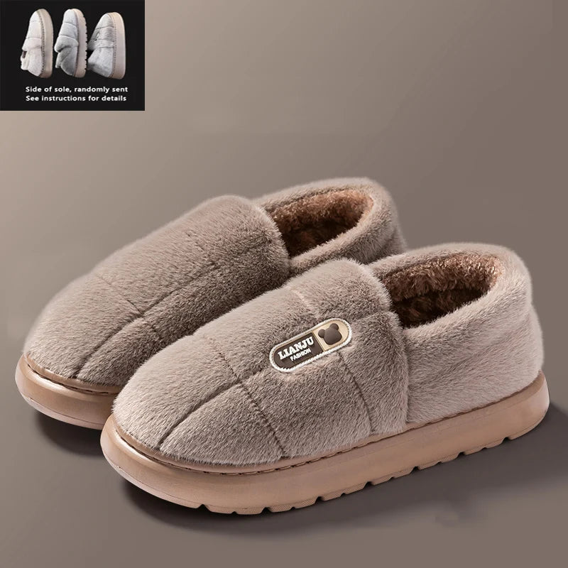 Luxury Plush Indoor Slippers for Men & Women – Soft Warm Anti-Slip Winter Comfort