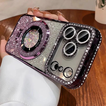 MAGNETIC CLEAR DIAMOND SHINE PHONE PROTECTION CASE