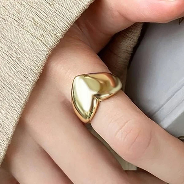 MODERN 925 STERLING SILVER HEART RING