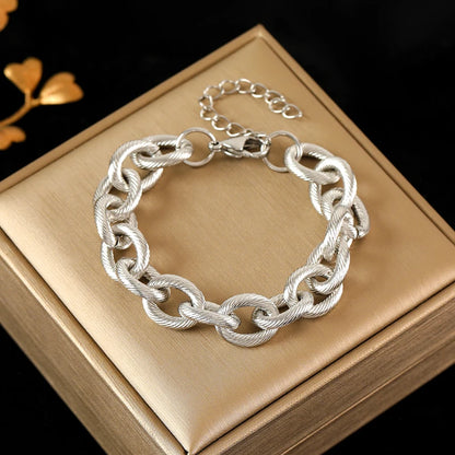 Minimalist Gold Cuban Bracelet with Waterproof Stainless Steel Design
