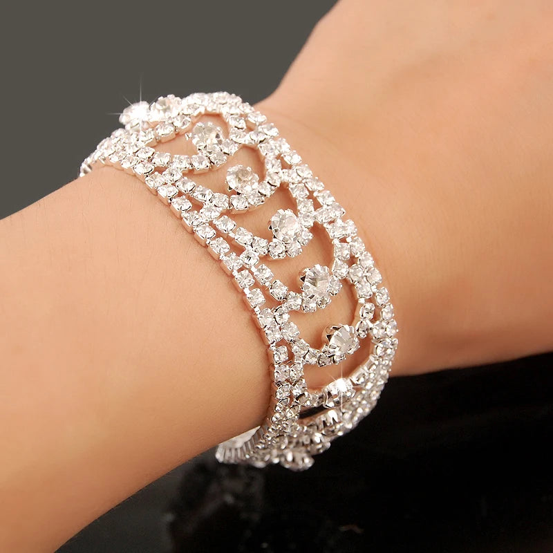 Luxury Zircon Charm Bracelet – 925 Silver Crystal Elegance Jewelry
