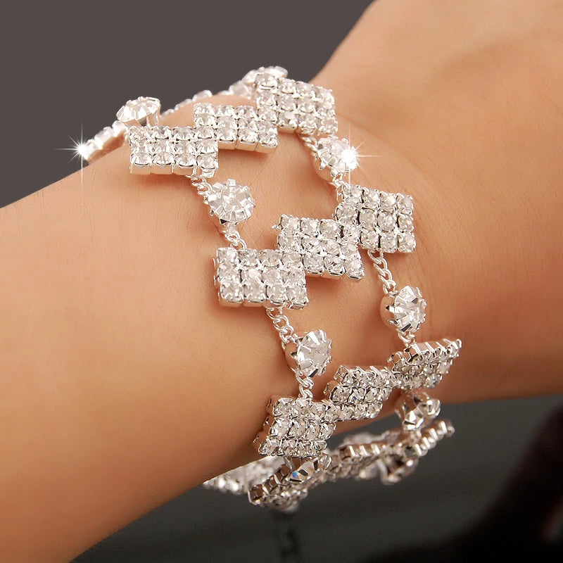 Luxury Zircon Charm Bracelet – 925 Silver Crystal Elegance Jewelry