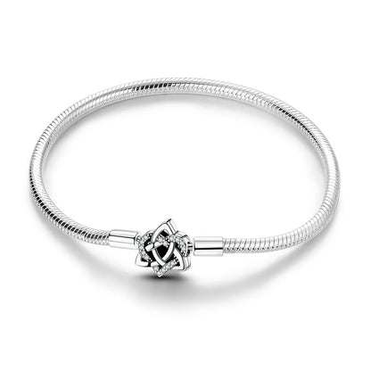 Elegant Heart Charm Bracelet – 925 Silver DIY Beads Jewelry