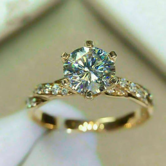 Premium 925 Sterling Silver Moissanite Ring – 2-Carat Center Stone