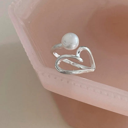MODERN 925 STERLING SILVER HEART RING